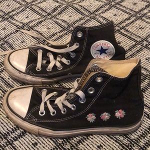 Black high top converse all star